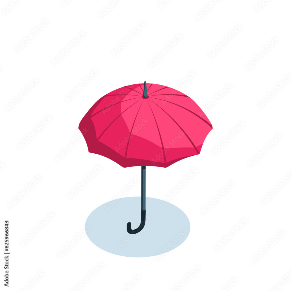isometric open umbrella icon in color on a white background, reliable weather protection or in business isometric open umbrella icon in color on a white background, reliable weather protection or in business