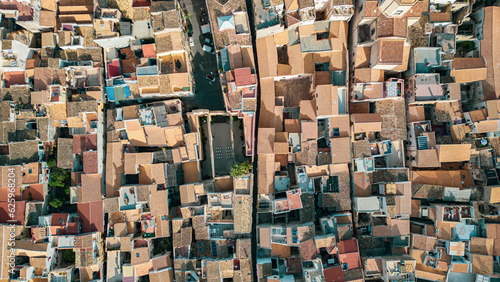 Aerial photo of the town of Syracuse in Sicily.