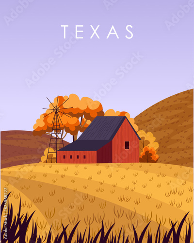 Texas ranch travel poster.