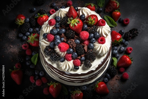 Tasty cake with berries 