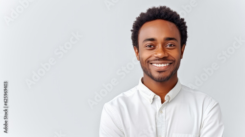 Lachender afrikanischer Mann. Generiert mit KI photo