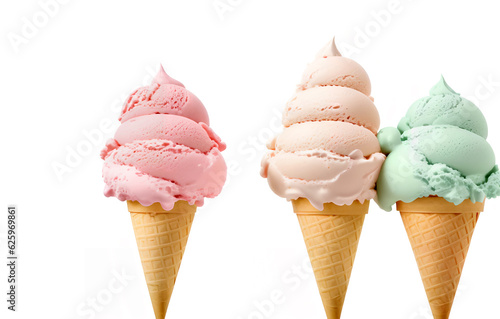 Ice cream in a cone, generative AI 