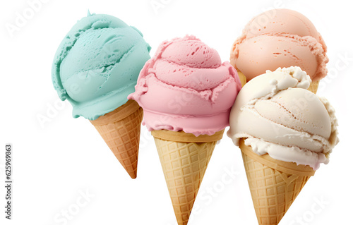 Ice cream in a cone, generative AI 