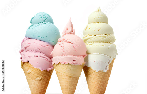 Ice cream in a cone, generative AI 