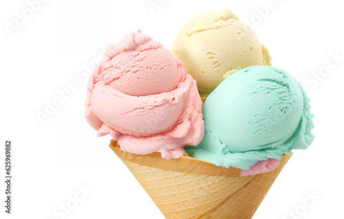 Ice cream in a cone, generative AI 