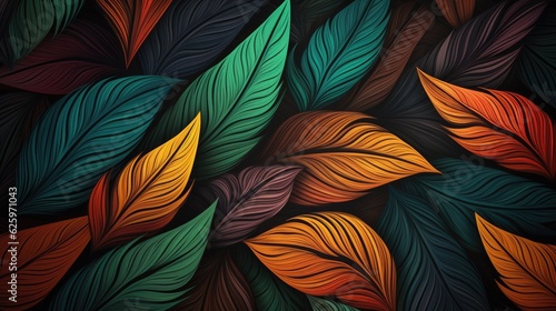 Wallpaper Mural abstract background with leaves Torontodigital.ca