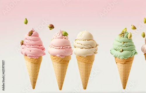 Ice cream in a cone, generative AI 