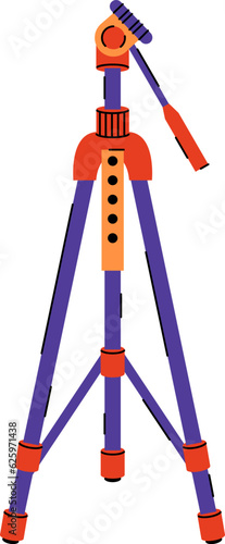 Tripod for camera isolated on white background.