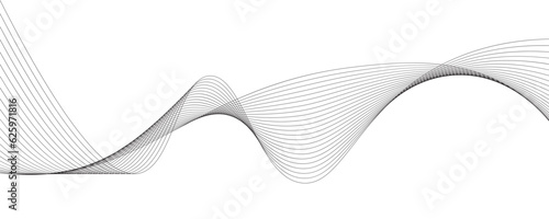 abstract black and white vector wave background. 