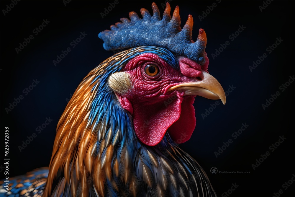 close up of a rooster, generative AI
