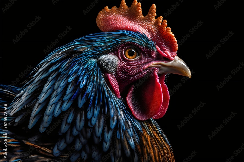 close up of a rooster, generative AI