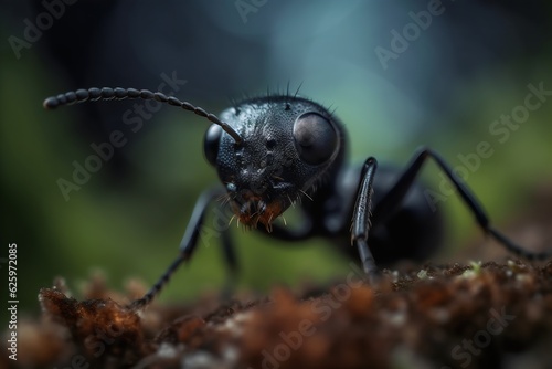 black ant on a leaf, , generative AI © Artistic Avenue