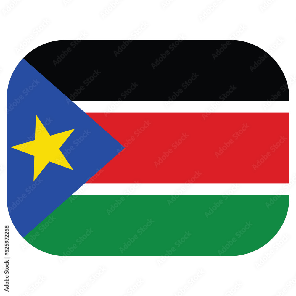 South Sudan flag. Flag of South Sudan design shape. South Sudan flag. Flag of South Sudan design shape.
