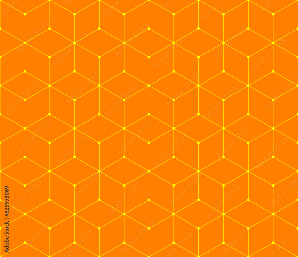 Vector seamless cubic hexagon pattern. Abstract geometric low poly background. Stylish grid texture connect the dots. Vector seamless cubic hexagon pattern. Abstract geometric low poly background. Stylish grid texture connect the dots.
