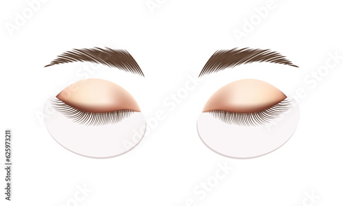Patches under the eyes, eyelash extensions, vector