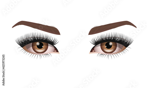 Eyelash extension types, realistic eyes and eyelashes, high detail