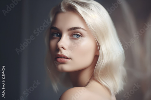 Beauty spa woman with perfect skin, generative AI