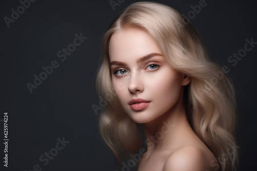 Beauty spa woman with perfect skin, generative AI