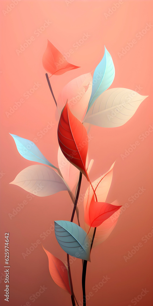 abstract colorful leaf background. Generative AI abstract colorful leaf background. Generative AI