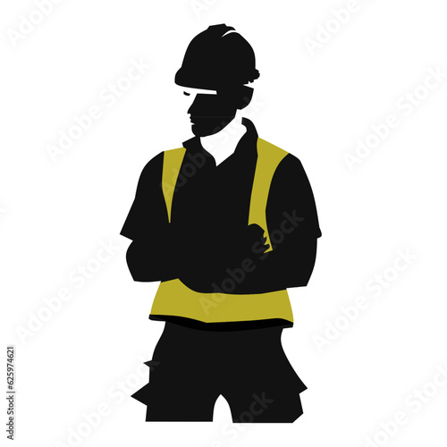 construction worker silhouette vector illustration