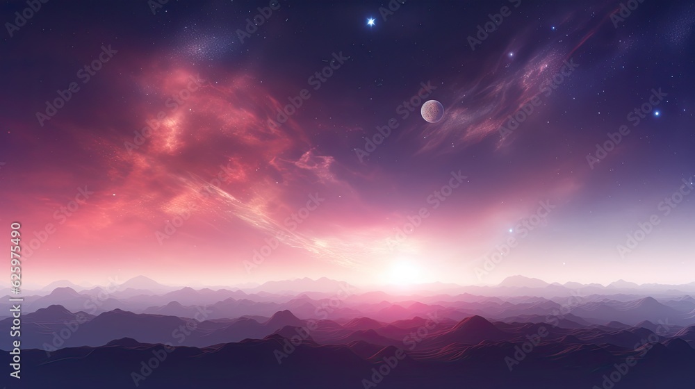 sunset  and space in the mountains