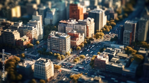minature city aerial shot