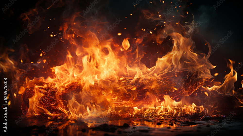 Feuersturm auf dunklem Hintergrund Feuersturm auf dunklem Hintergrund