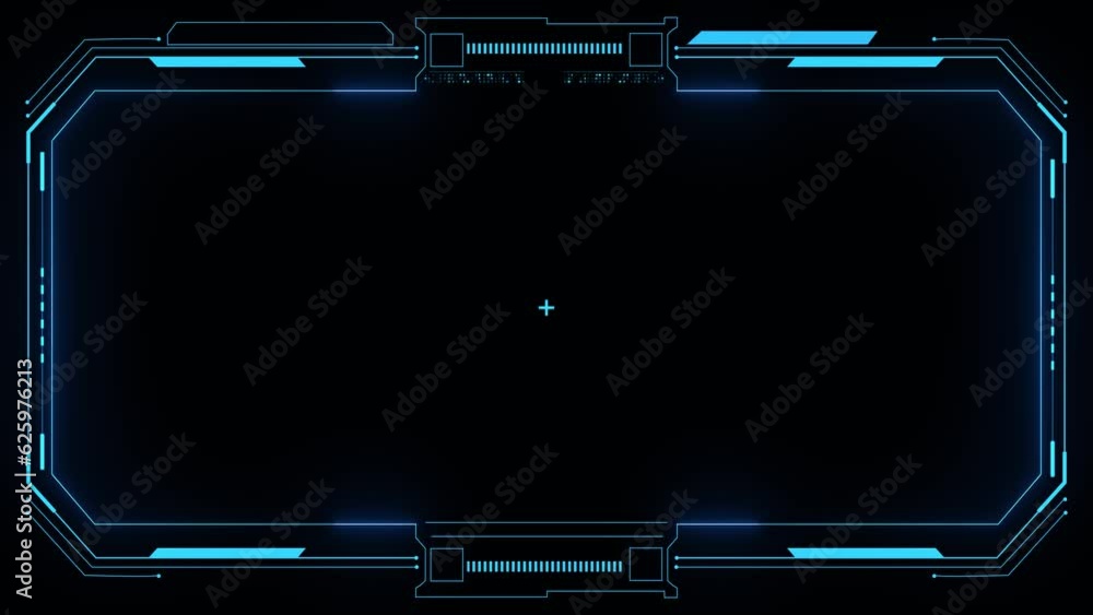 High tech screen digital hologram window box border frame scifi digital screen. hologram panel Virtual reality display abstract technology future interface hud for E- sports and technology business.