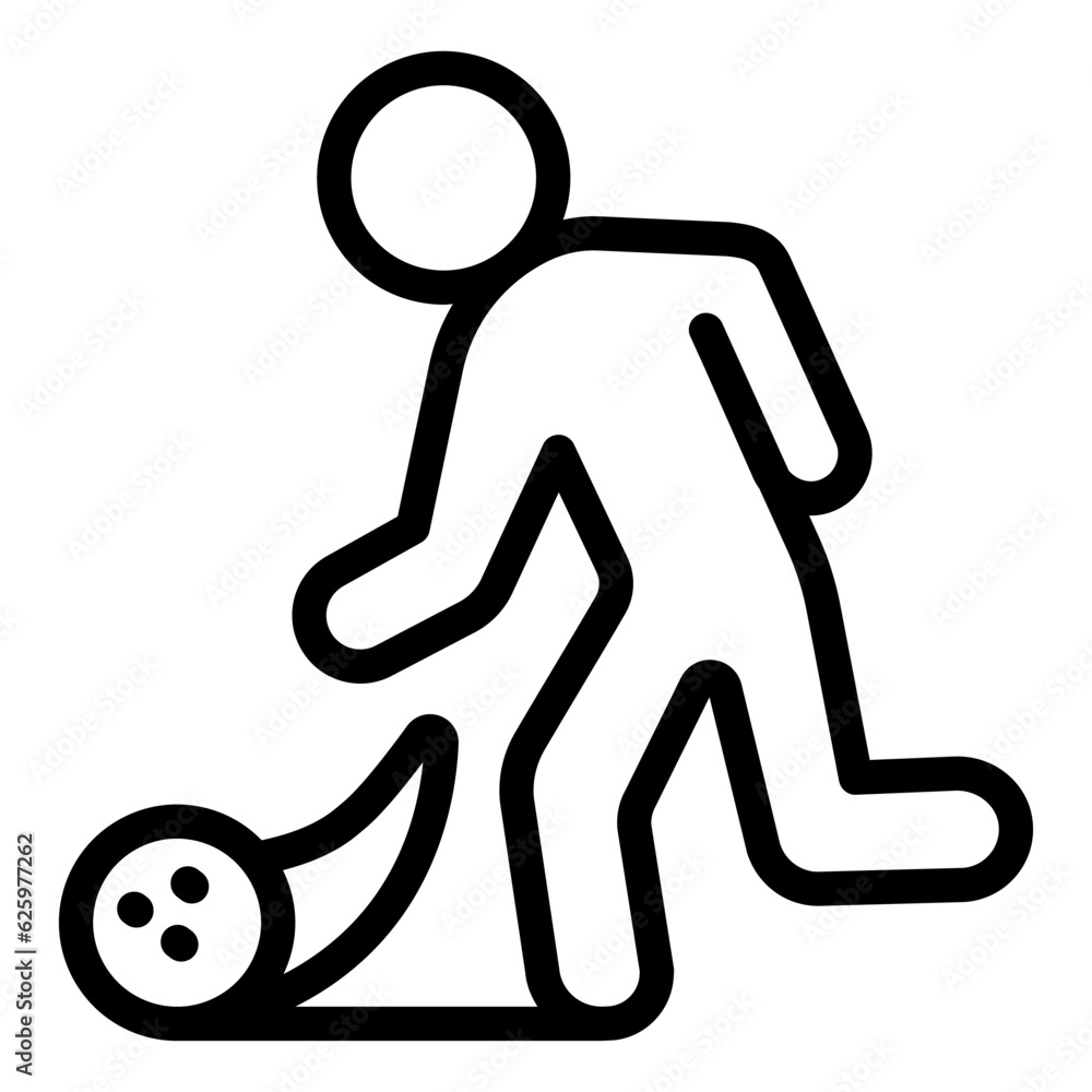 Man throwing bowling ball line icon, bowling concept, Bowling player