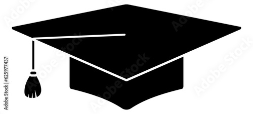 Graduation hat icon. Academic cap silhouette. Vector illustration isolated on white.
