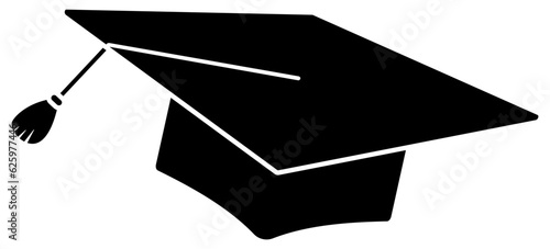 Graduation hat icon. Academic cap silhouette. Vector illustration isolated on white.