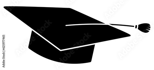 Graduation hat icon. Academic cap silhouette. Vector illustration isolated on white.