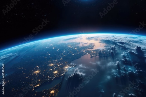 the Earth at night as seen from space