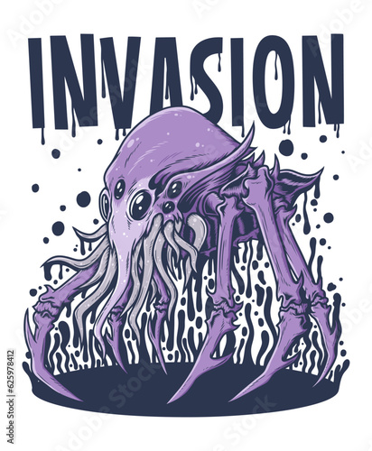 Predator doodle hand drawn illustration vector design