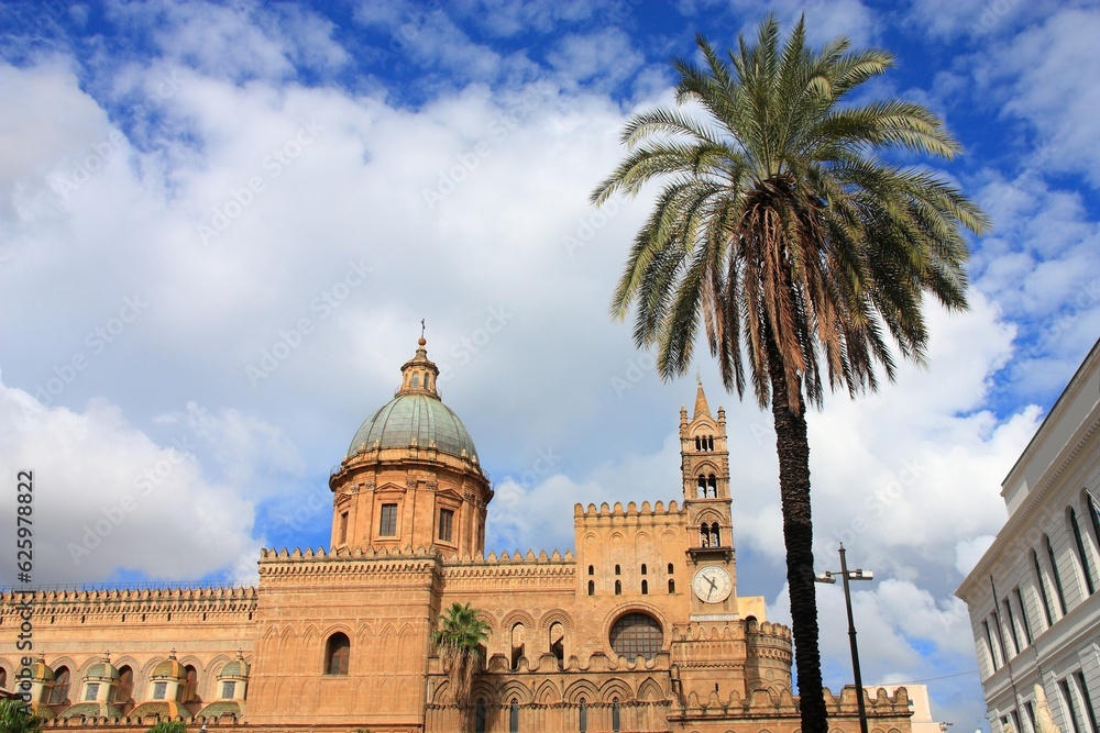 Palermo Cathedral - catholic church in Italy. Sicily island. Palermo, Italy.