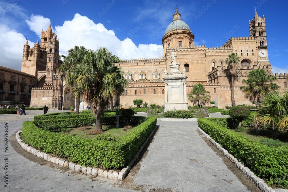 Palermo Cathedral - catholic church in Italy. Sicily island. Palermo, Italy.