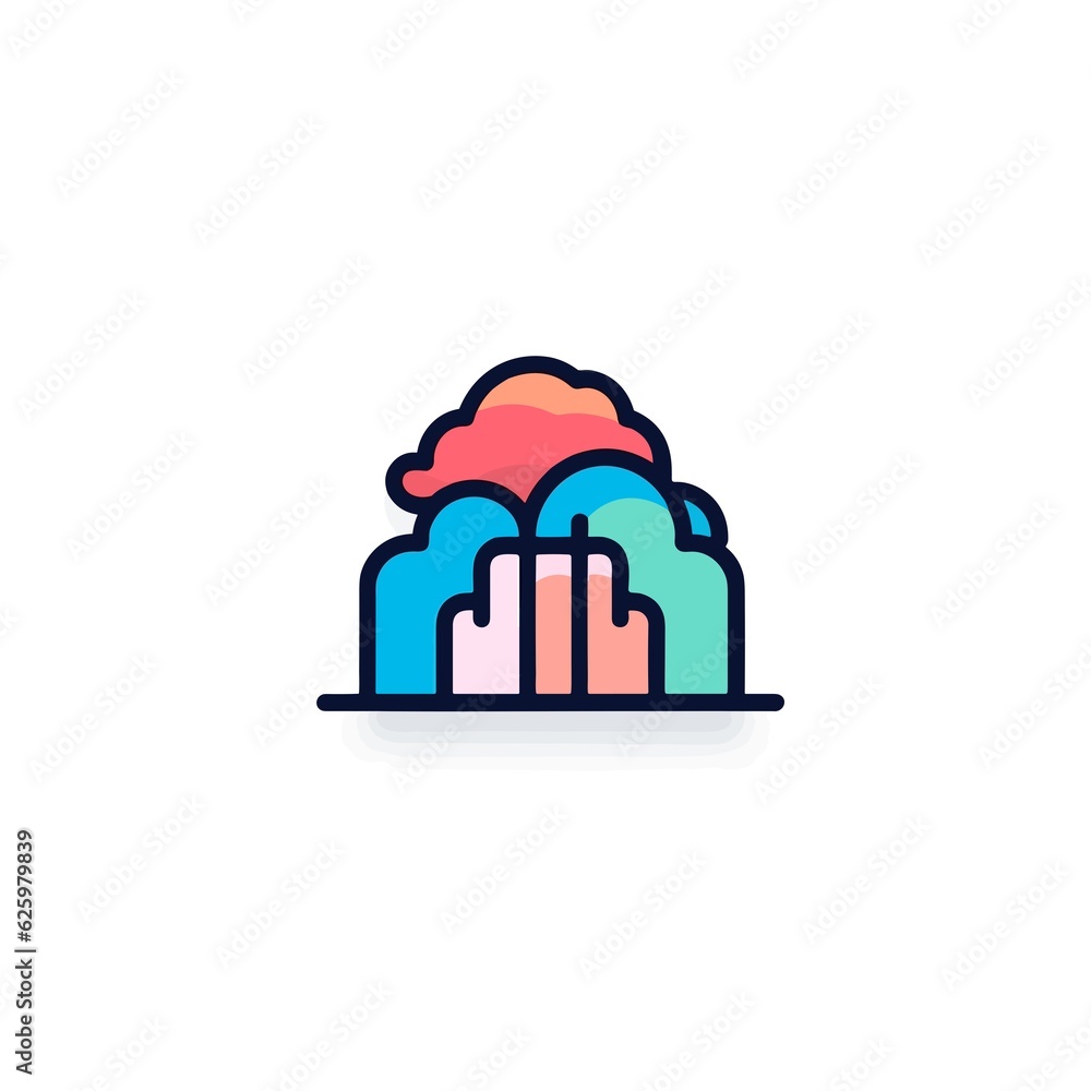 Minimalistic Waterfall Vector Icon. UX/UI Design. Minimalistic Waterfall Vector Icon. UX/UI Design.