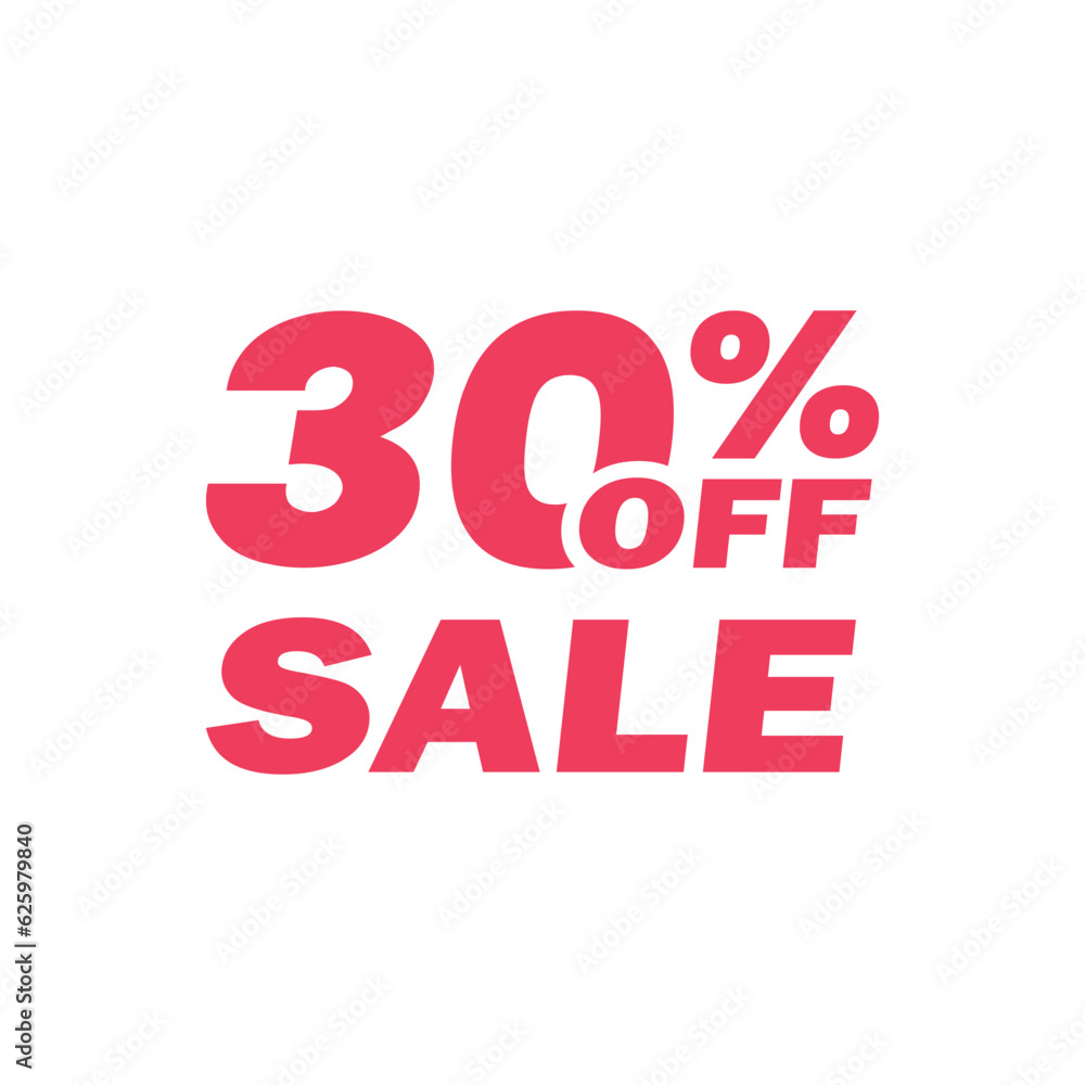 30 percent price off icon, label or tag for sale. Discount badge or sticker design