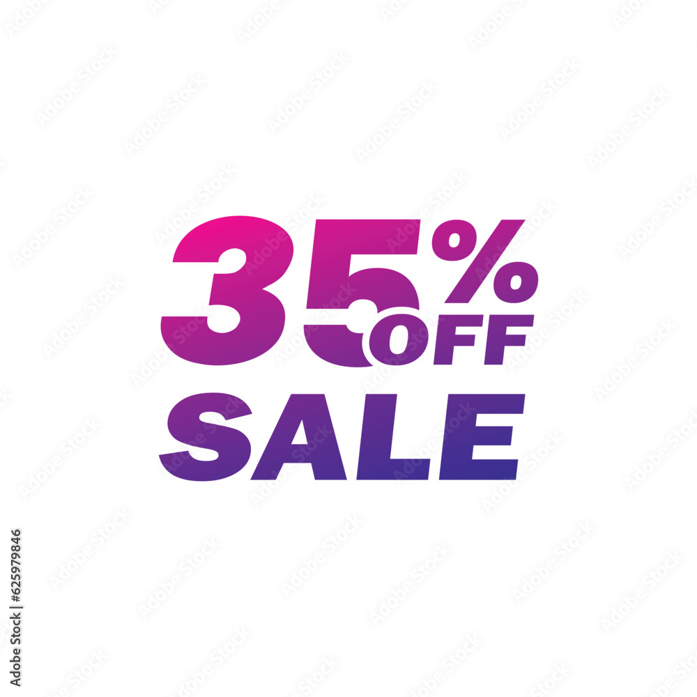35 percent price off icon, label or tag for sale. Discount badge or sticker design