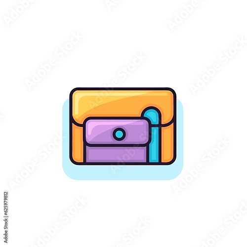 Minimalist Wallet Icon on White Background.