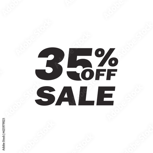 35 percent price off icon, label or tag for sale. Discount badge or sticker design