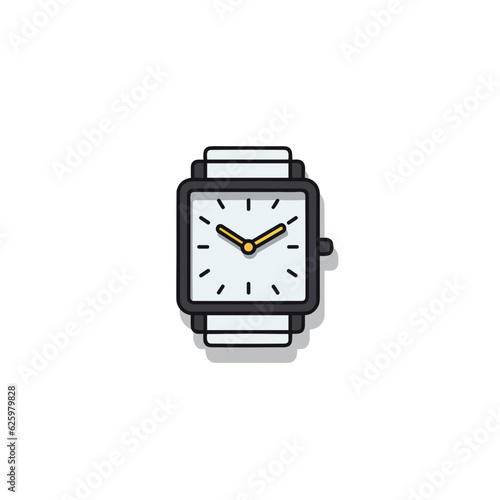 Minimalist Wristwatch Icon on White. Vector Design.