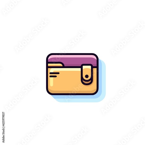Minimalist Wallet Icon on White Background.
