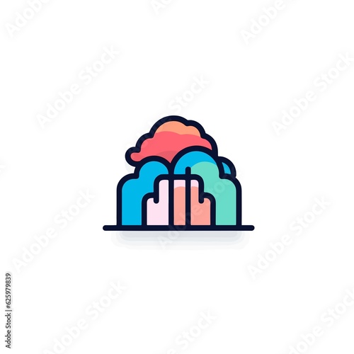 Minimalistic Waterfall Vector Icon. UX/UI Design.