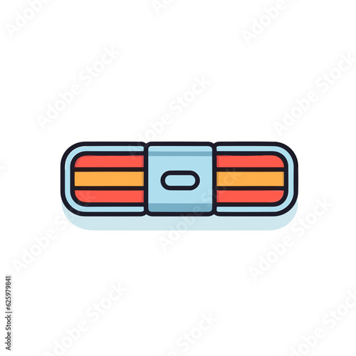Yoga Mat Vector Icon on White Background.