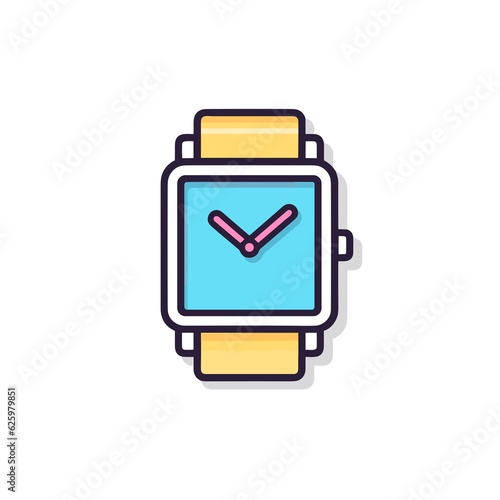 Minimalist Wristwatch Icon on White. Vector Design.