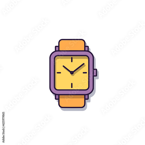 Minimalist Wristwatch Icon on White. Vector Design.