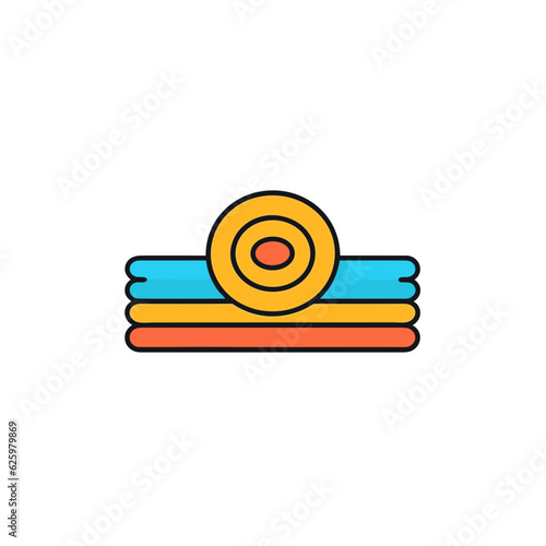 Yoga Mat Vector Icon on White Background.
