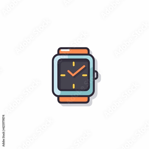 Minimalist Wristwatch Icon on White. Vector Design.