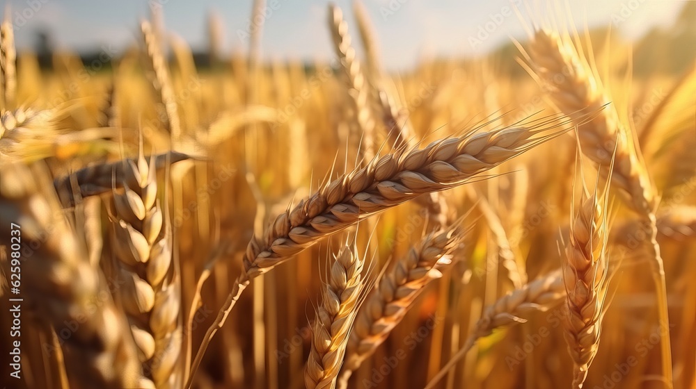field of wheat in a sun day